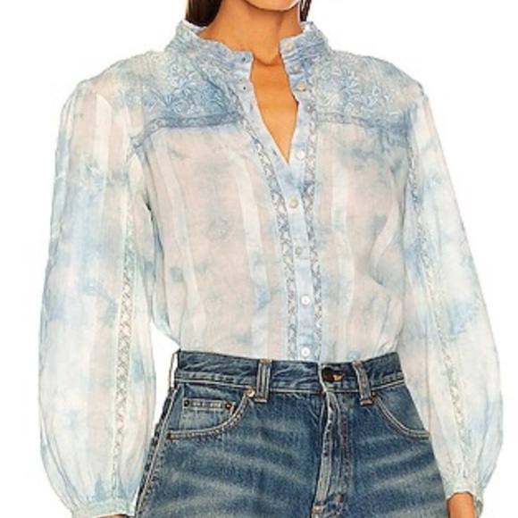 LoveShackFancy Tops - Love shack fancy Rhonda too in blue tie dye